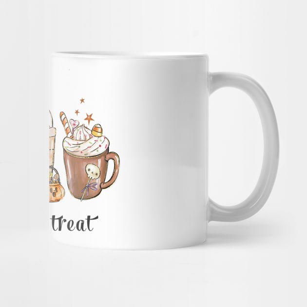 Just here for the treat coffee halloween shirt by teali